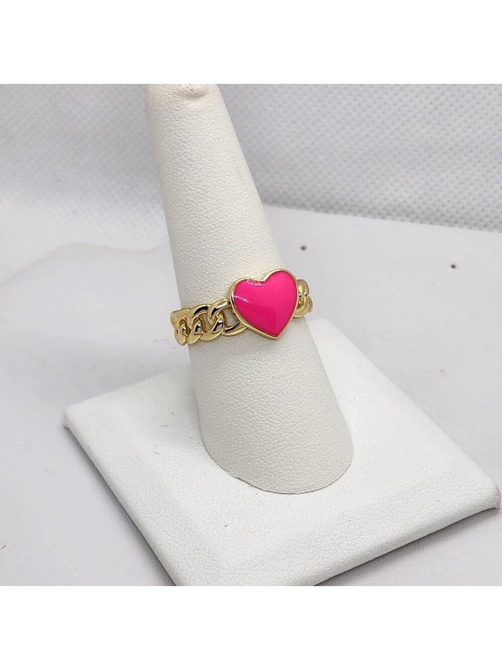 Brand New Sterling Silver 925 Pink Heart Ring